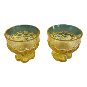 Vintage Tiffin Franciscan Amber Glass Compotes – Set of 2