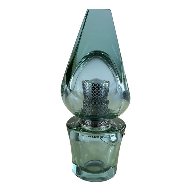 Large Mid-Century Table Lamp in Nile Green Murano Glass attributed to Seguso, 1972 For Sale