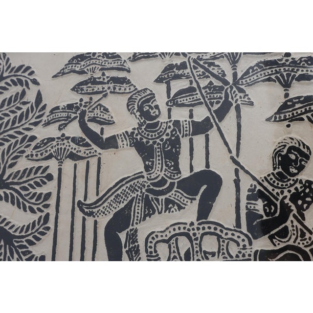 Paper Cambodian Angkor Wat Temple, Asia, 1950s, Large Rubbing on Rice Paper For Sale - Image 7 of 11
