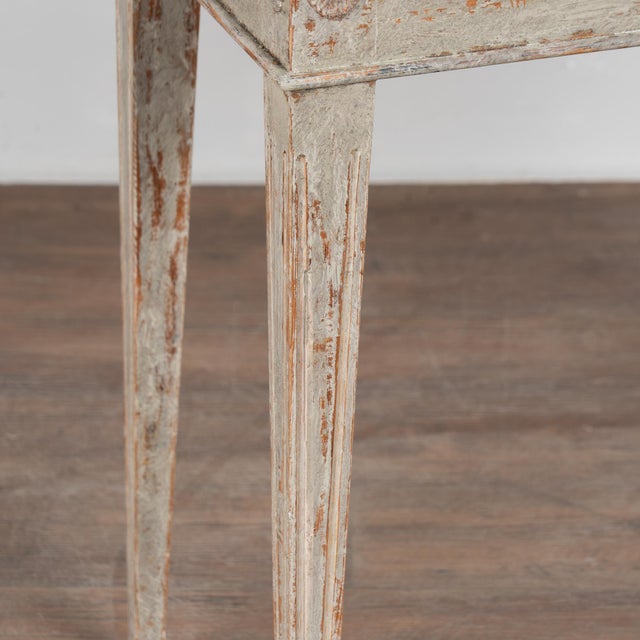 19th Century Swedish Gustavian Painted Pine Side Table With Single Drawer For Sale - Image 11 of 13