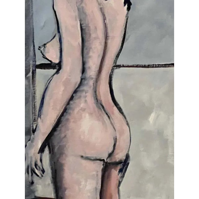 Walking Nude at the Window Oil Painting on Canvas by John Kaucher For Sale - Image 4 of 5