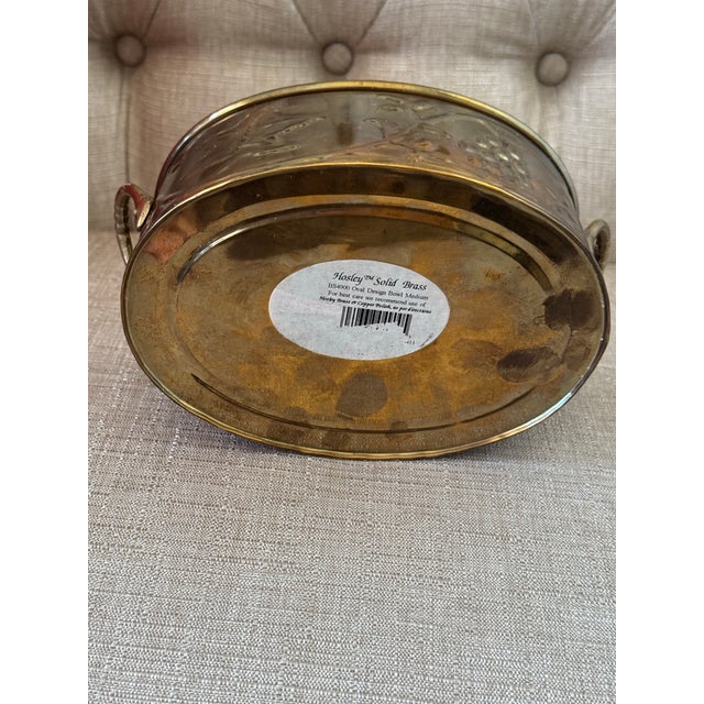 Vintage Mid-Century Brass Oval Planter For Sale - Image 4 of 6