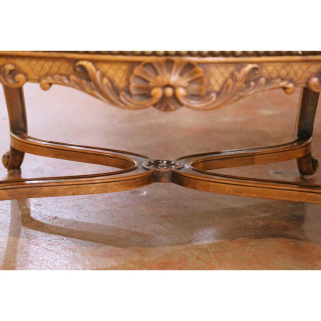 Pair of 19th Century French Louis XV Armchairs With Needlepoint Upholstery For Sale - Image 10 of 12