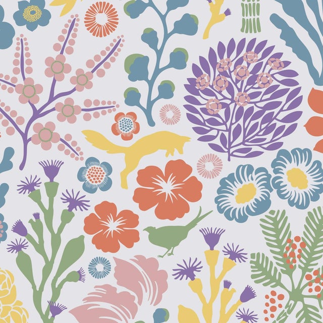 Sample - Borastapeter Rävdunge Wallpaper in Ivory Multi For Sale