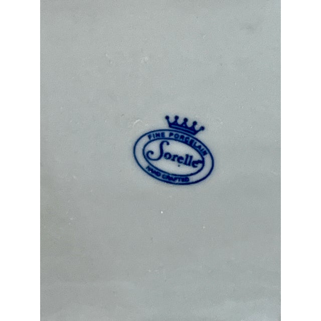 Vintage Hollywood Regency Pink and Gold Floral Porcelain Footed Jardiniere For Sale - Image 10 of 11