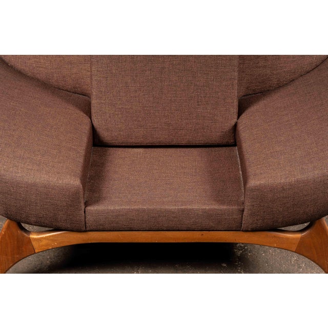 Wood MCM Italian-Inspired Gondola Sofa in Brown For Sale - Image 7 of 12