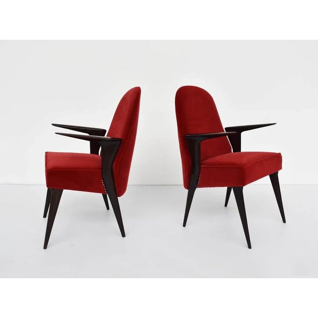 Set of Armchairs with Sculpted Armrest by Vittorio Dassi for Dassi Mobili Moderni, Italy, 1950 For Sale - Image 10 of 10