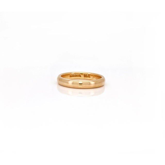 1900 - 1909 Antique Yellow Gold Wedding Band, Feb 2, 1907, Size 5.25, 14k For Sale - Image 5 of 7