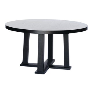 Early 21st Century Christian Liaigre / Holly Hunt Round Ebonized Dining Table For Sale