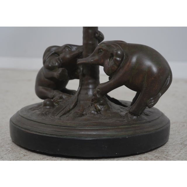 Glass Glass Top Elephant Base Lamp or Occasional Table For Sale - Image 7 of 15