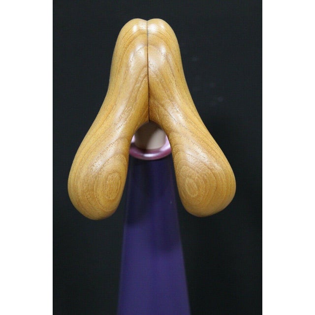 Wood 1980s "Woman in Purple" Figurative Surrealist Wood Sculpture by JW Eaton For Sale - Image 7 of 11