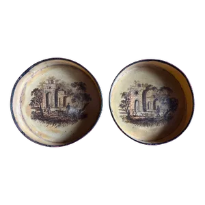 Antique 19th Century English Regency Tole Wine Bottle or Decanter Coasters - a Pair