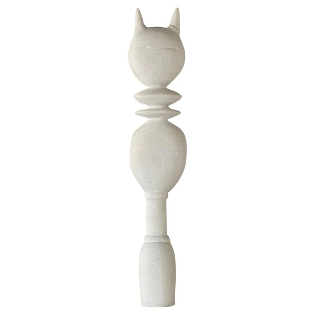 Cat King Marble Sculpture by Tom Von Kaenel For Sale - Image 6 of 6