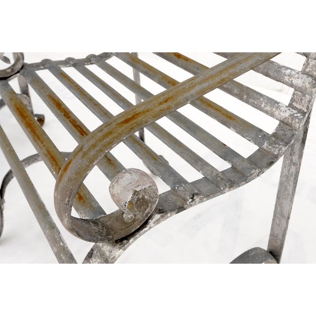 Metal Heavy Antique Wrought Iron Outdoor Chairs His & Hers For Sale - Image 7 of 18