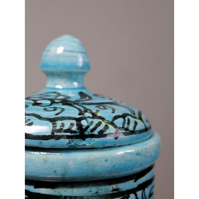 Vintage Vase in Painted Turquoise, 1950s For Sale - Image 15 of 17