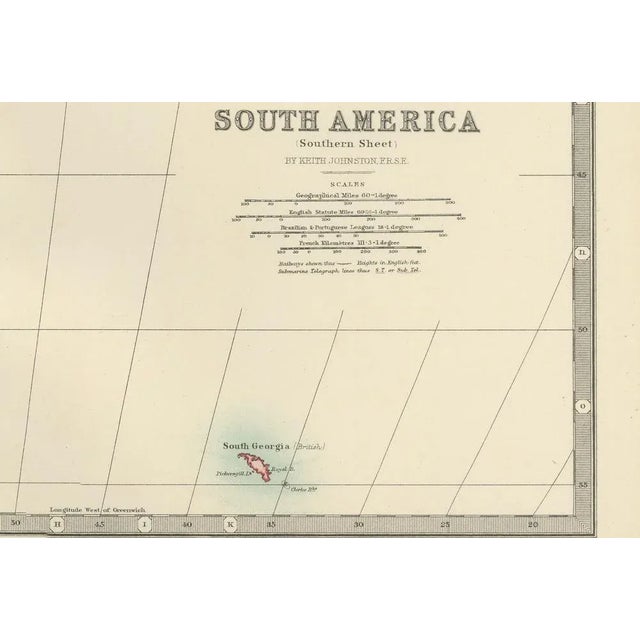 Map of Southern South America by K. Johnston, 1903 For Sale - Image 9 of 10