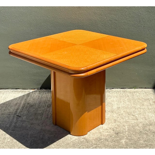 Vintage Geometric Wood Extendable Game Table For Sale - Image 9 of 12