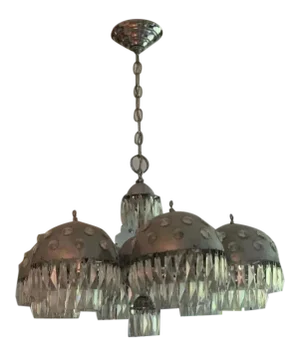 French Silver Style Crystal Orb Pendant Lighting Chandelier