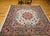 Vintage Persian Tabriz Square Area Rug, Hand-Knotted Wool & Silk, Fine Medallion Floral Pattern, Ivory & Pale Pink, 7x7 For Sale In Chicago - Image 6 of 16