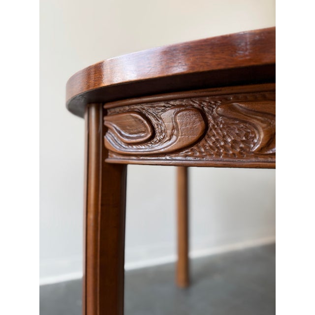 Brown 1970s Pulaski Oceanic Witco Style Round Dining Table and Three Chairs For Sale - Image 8 of 8