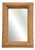Italian Rattan Rectangular Wall Mirror with Thick Curve Edges, 1970s For Sale