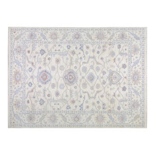 Turkish Oushak Hand Knotted Wool Rug, 8'9"x12'2" For Sale