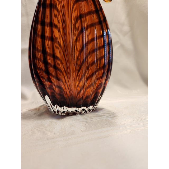 Mid-Century Modern 1970s Signed v. Nason Murano Art Glass Pitcher Authentic "Felicia"Technique-MCM Italy For Sale - Image 3 of 6