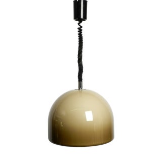 Space Age Pulley Pendant Lamp with Brown Plastic Lampshade by Staff for Staff Leuchten, 1960s For Sale