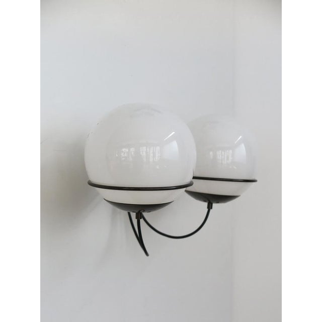 Mid-Century Modern Italian Metal and Glass Wall Lamp from Candle, 1960s For Sale - Image 3 of 15