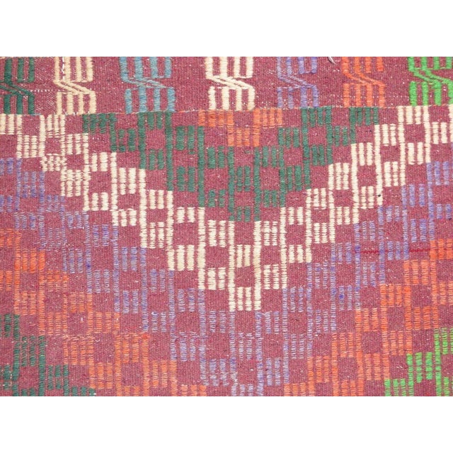 Amethyst 1960s Vintage Pink Embroidered Kilim - 78"x115" For Sale - Image 8 of 13