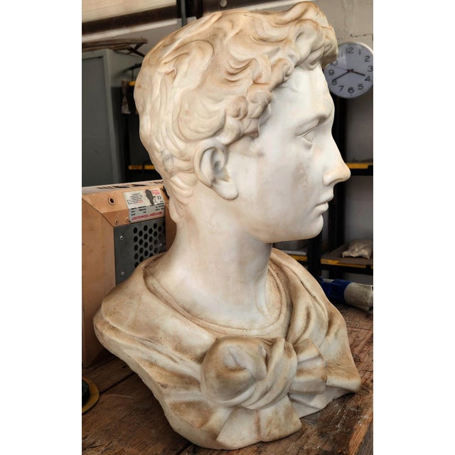 Bust of Giuliano de Medici, 19th Century, Carrara Marble For Sale - Image 6 of 8