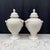 Large Antique Italian Pair of White Ceramic Apothecary Style Urn Vases -a Pair For Sale - Image 12 of 12