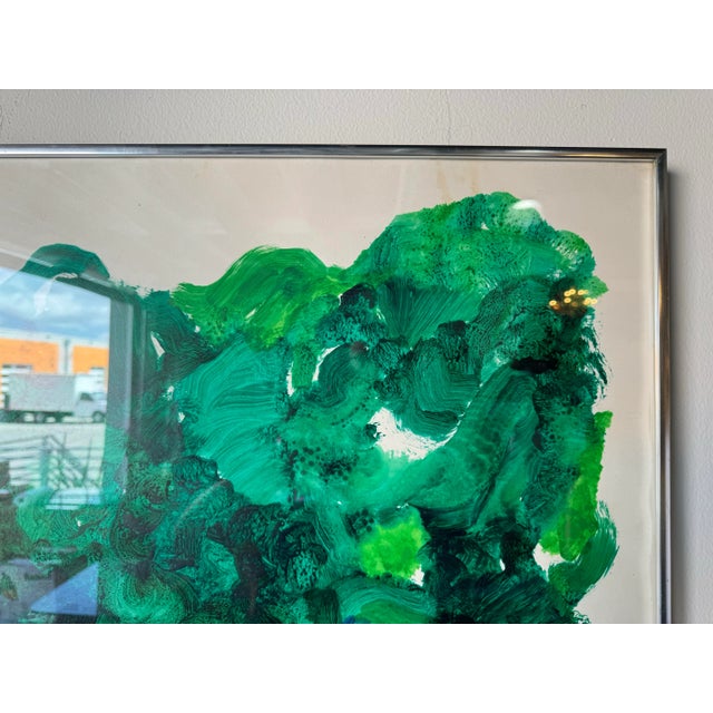 Metal Ronald Julius Christensen, American (1923 - 1999) " Edge of a Park" Oil Painting For Sale - Image 7 of 12