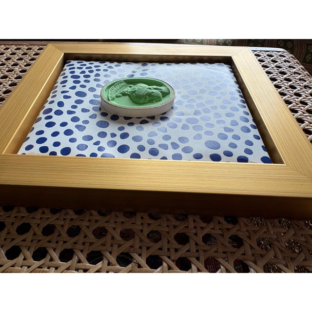 Wood 2025 Marin Montagut Parisian Large Green Intaglio Plaster Grand Tour Replica, Framed For Sale - Image 7 of 10