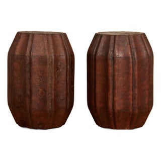 Vintage Pair of Shagreen Garden Seats or Stands For Sale