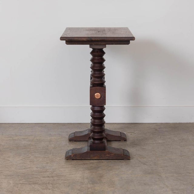Wood 1940s French Wood and Copper Side Table by Charles Dudouyt For Sale - Image 7 of 16
