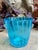 Traditional Vintage Blue Murano Glass Ice Bucket With Hand Blown Handles For Sale - Image 3 of 8