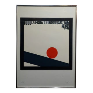 1966 Vintage Eugenio Carmi Red Ball Original Color Screenprint, Pencil Signed For Sale