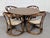 Round Oak Dining Table and Rattan Armchairs, Set of 5 For Sale - Image 17 of 17