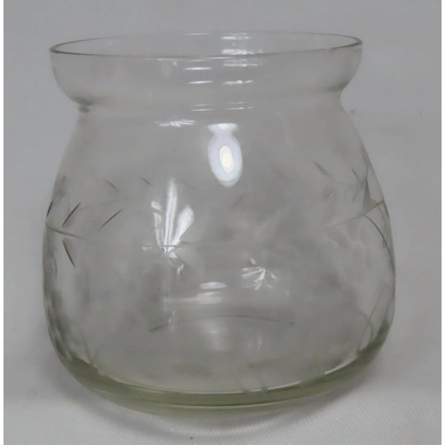 Vintage Kirk & Son Sterling Silver Etch Cut Glass Jam Jar For Sale - Image 10 of 13