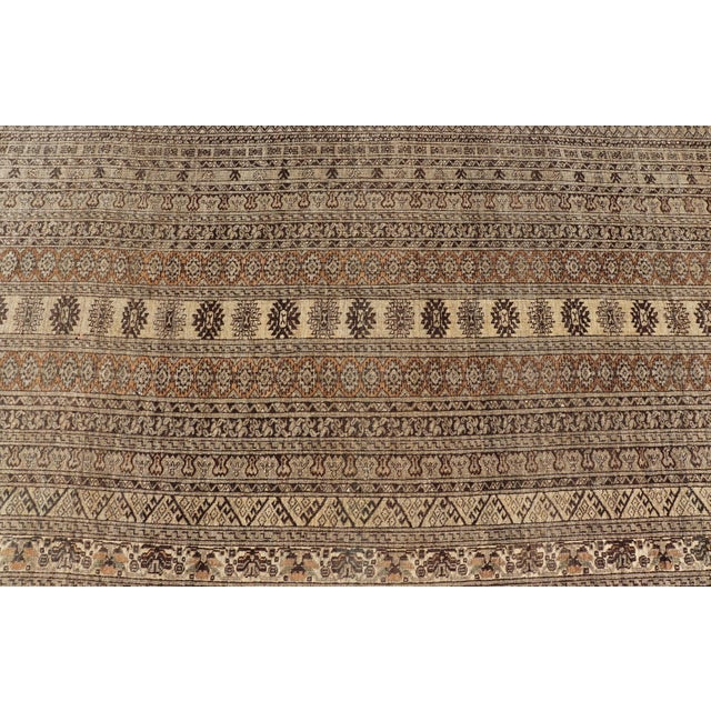 Textile Hand-Knotted Turkomen Ersari Rug in Wool With All-Over Tribal Beluch Design 10'2 X 12'8 For Sale - Image 7 of 13