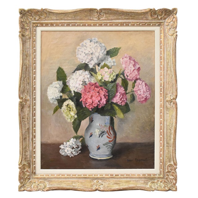 Henri-Émile Rogerol, Flowers Vase, 1900s, Oil Painting on Canvas, Framed For Sale - Image 11 of 11