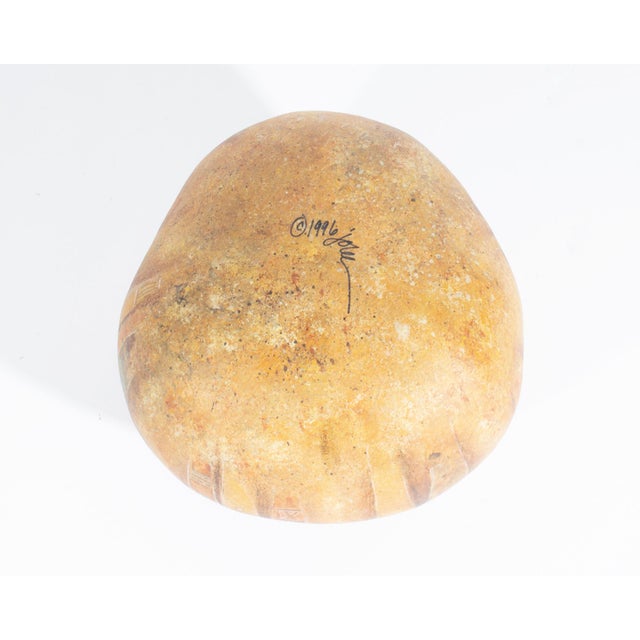 1990s Jolee Schlea 1996 Hand-Painted Gourd Vase For Sale - Image 5 of 8