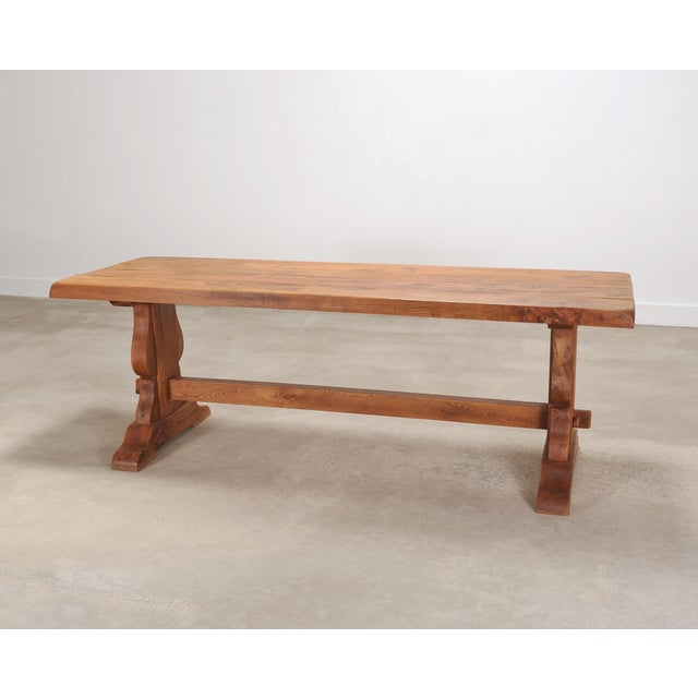 Country French Provincial Oak Farmhouse Dining Table 7Ft For Sale - Image 17 of 18
