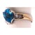 2010s 18 Karat White Gold Blue Topaz Center With Diamond Accents Ring 0.72 TDW, Size 6.5 For Sale - Image 5 of 8