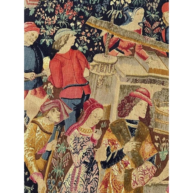 Vintage French Screen Printed by Hand Tapestry Vendanges Museum Design, 1970s For Sale - Image 6 of 18
