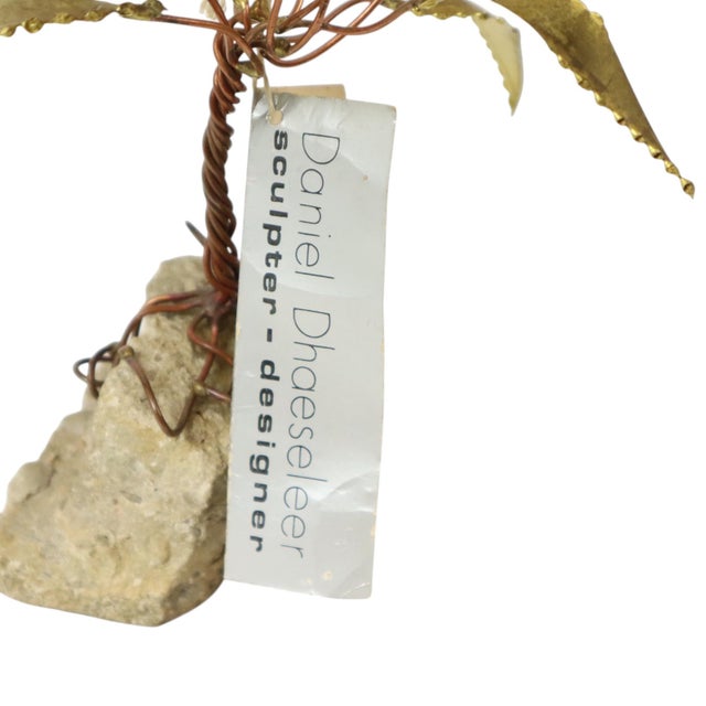 Copper Palm Tree on Rock Sculpture by Daniel Dhaeseleer, 1970s For Sale - Image 9 of 16