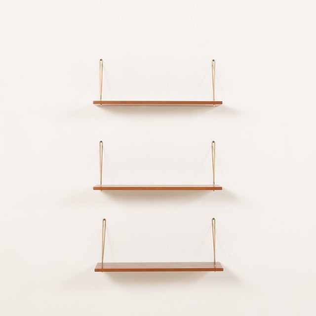 Mid-Century Modern Danish Floating Shelves in Teak, 1960s, Set of 3 For Sale - Image 4 of 11