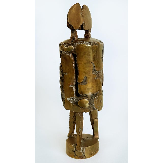 Thomas McClure Brutalist Mid-century Abstract Bronze Sculpture Offered for sale is a one-of-a-kind Brutalist abstract...