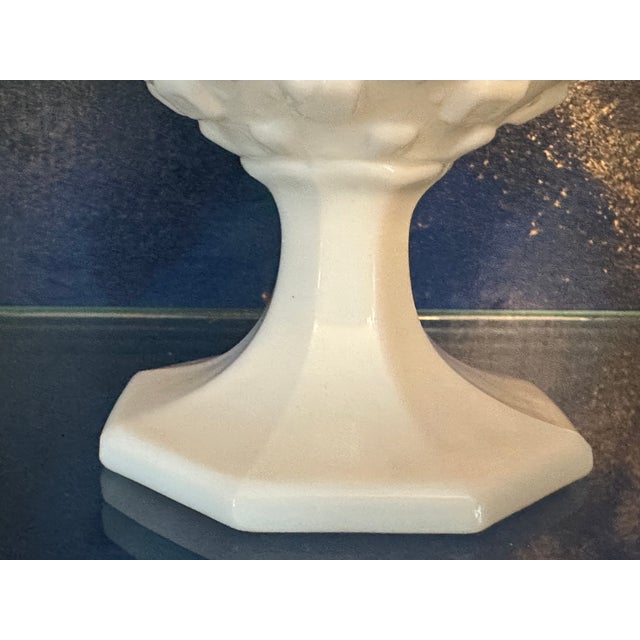Mid 20th Century Footed Round Bowl Old Quilt Pattern Milk Glass by Westmoreland For Sale In Tampa - Image 6 of 7